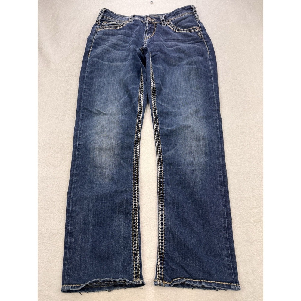 Silver Suki Selvedge Jeans Women 29x29 Blue‎ Slim Boot  Denim ALTERED